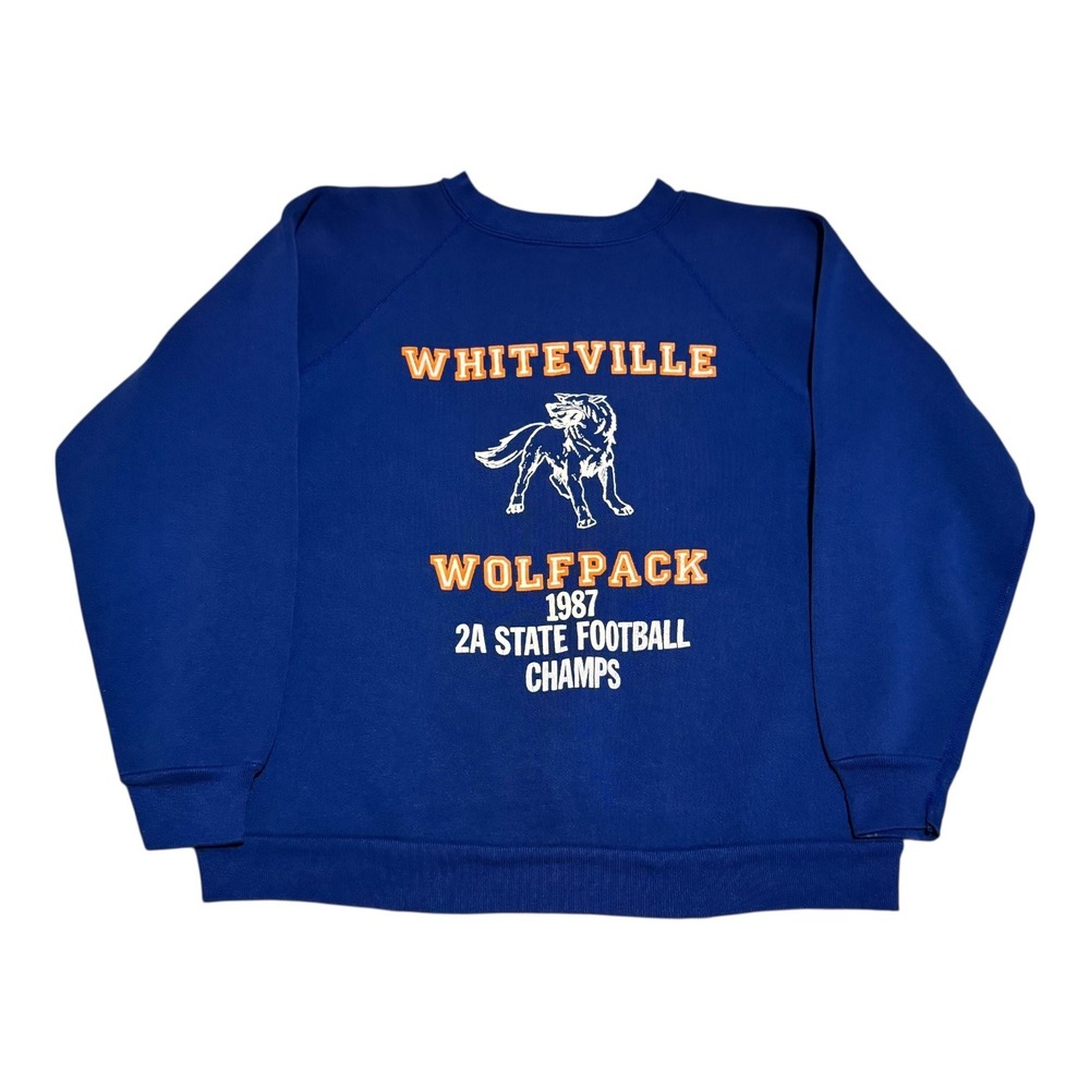 Vintage 1987 Whiteville Wolfpack Football Champs Sweatshirt Women's XL Boxy Fit